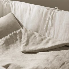 Защитный льняной бортик в кроватку (ткань лен) 60х120х40 см
