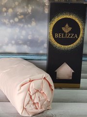 Persik 180х200см., сатиновая простыня на резинке Belizza