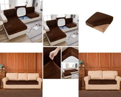 Чехлы на диванные подушки - сидушки Homytex Шоколадный 100*120 (50/70)+20см.