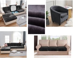 Чехлы на диванные подушки - сидушки Homytex Темно-серый 150*190 (50/70)+20см.