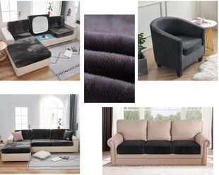 Чохли на диванні подушки сидіння Homytex Темно-сірий 150*190 (50/70)+20см.
