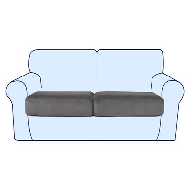 Чехлы на диванные подушки - сидушки Homytex Темно-серый 145*185 (85/90)+20см.