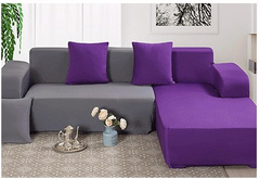 Набор чехлов на угловой диван 3.2 Homytex Серый /Фиолетовый
