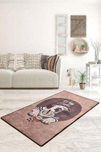 Ковер детский безворсовый Chilai Home 140 х 190 см. Pugs kofee