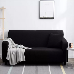 Чехол на двухместный диван трикотаж жаккардовый Homytex Черный