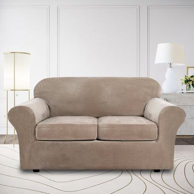 Чехлы на диванные подушки - сидушки Homytex Песочный 150*190 (50/70)+20см.