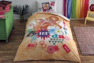 Дитячий та підлітковий комплект TAC Winx Stella Fairytale Ранфорс / простирадло на гумці