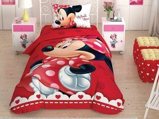 Детский и подростковый комплект TAC Minnie Lovely Glitter Ранфорс / простынь на резинке