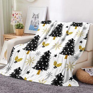 Різдвяний плед двошаровий Homytex 180*220 фліс Sherpa 12