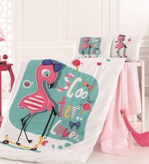 Комплект постельного белья в кроватку для девочки BELIZZA Flamingo