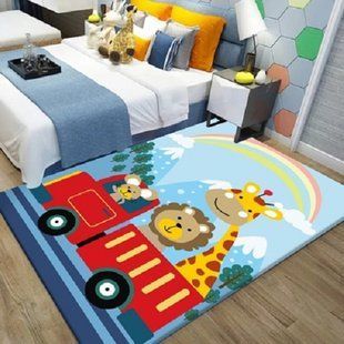 Дитячий килим безворсовий Homytex giraffes mavi