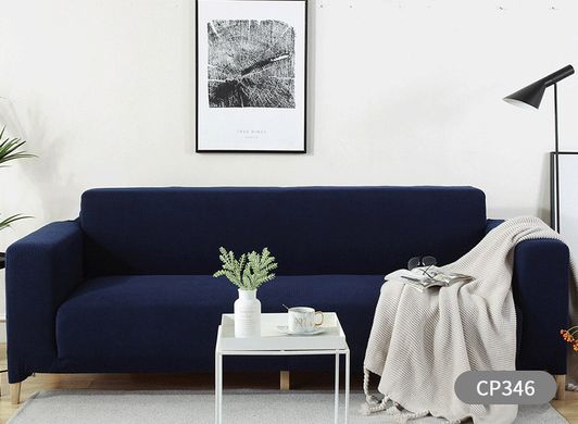 Чехол на двухместный диван трикотаж жаккардовый Homytex Синий