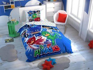Детский и подростковый комплект TAC PJ Masks Hero Ранфорс / простынь на резинке