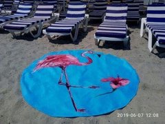 Пляжная полотенце-подстилка Фламинго