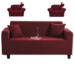 Чехол на диван + 2 кресла водоотталкивающий Homytex Бордовый