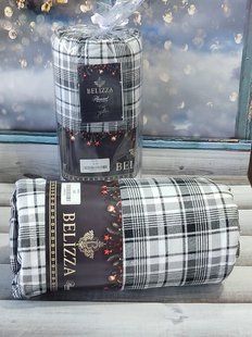 Classical grey 180х200см. фланель простыня на резинке с наволочками Belizza