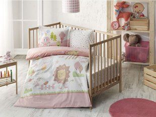 Комплект постільної білизни в ліжечко TAC Happy Zoo Pink