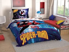 Детский и подростковый комплект TAC Spiderman Into Spiderverse Ранфорс / простынь на резинке