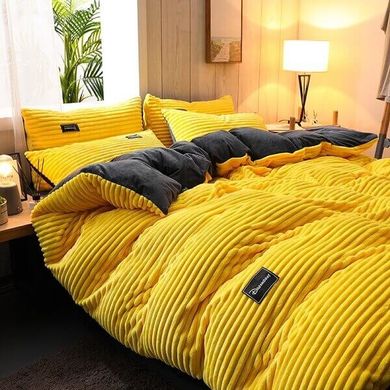Однотонное плюшевое постельное белье Homytex yellow