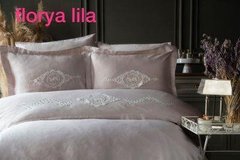 Элитное постельное белье с вышивкой Pupilla florya lila