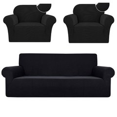 Чохол на диван + 2 крісла водовідштовхувальний Homytex Чорний