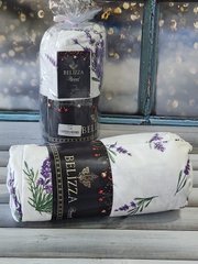 lavender 180х200см. фланель простирадло на резинці з наволочками Belizza