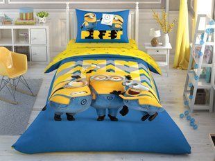 Детский и подростковый комплект TAC Minions Perfect Ранфорс / простынь на резинке