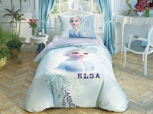 Дитячий та підлітковий комплект TAC Frozen2 DColor Elsa Ранфор / простирадло на гумці + подвійний малюнок