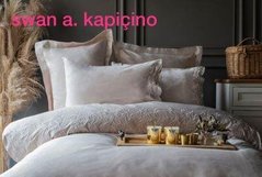 Элитное постельное белье с вышивкой Pupilla Swan kapuchino