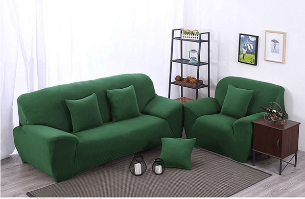 Чехол на диван + 2 кресла эластичный Homytex Зеленый