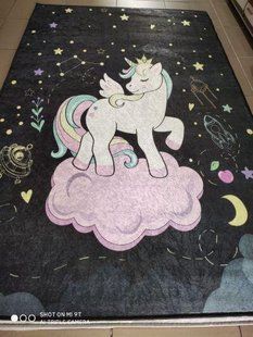 Ковер детский безворсовый Chilai Home 100*160 pony black