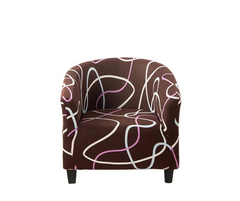 Чехол на кресло эластичный Homytex принт Волна коричневая