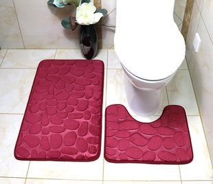 Коврики для ванной комнаты с эффектом памяти Homytex 2 пр. Камни Bordo