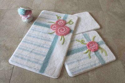 Набір килимків для ванної 3 пр. ALESSIA buket gul