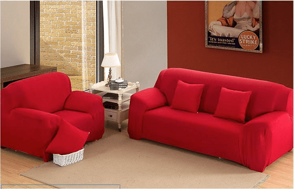 Чехол на диван + 2 кресла эластичный Homytex Красный