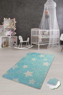 Ковер детский безворсовый Chilai Home 100 х 160 см. Stars mavi