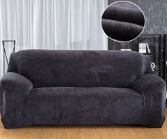 Чехол на 3-х местный диван замша-микрофибра Homytex Темно-серый