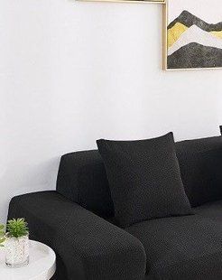 Наволочка декоративна HomyTex трикотаж-жатка Чорна