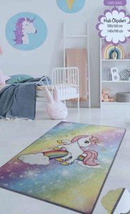 Ковер детский безворсовый Chilai Home 100 х 160 см. Unicorns
