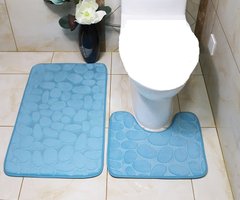 Килимки для ванної кімнати з ефектом пам'яті Homytex 2 пр. Камені Blue