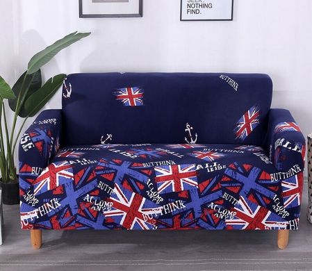 Чохол на тримісний диван Homytex принт Британія синя