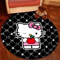 Коврик в детскую комнату безворсовый круглый Homytex Hello Kitty