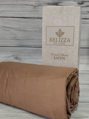 Kahve A 180х200см., сатиновая простыня на резинке Belizza
