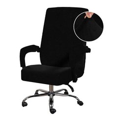 Чехол на компьютерное-офисное кресло велюровый Homytex Черный 55*69 см