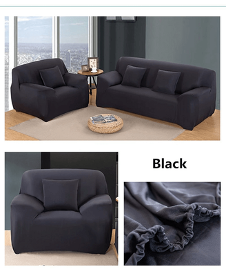 Чехол на диван + 2 кресла эластичный Homytex Черный