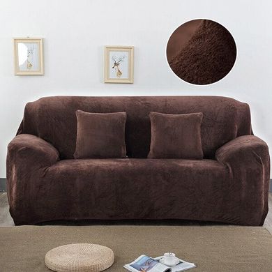Чохол на диван + 2 крісла замша / мікрофібра Homytex Шоколадний
