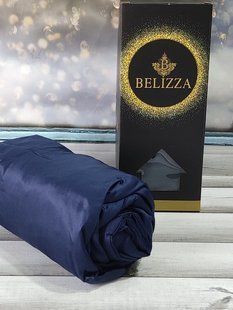 Lacivert 160х200см., сатиновая простыня на резинке Belizza