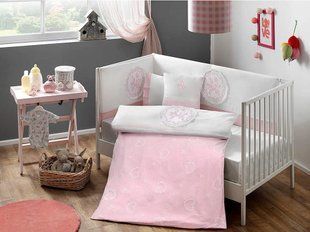 Набір в ліжечко з бортиками та ковдрою TAC Sweet Baby Pink (8 предметів)