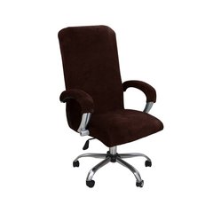 Чехол на компьютерное-офисное кресло велюровый Homytex Шоколадный 60*80 см