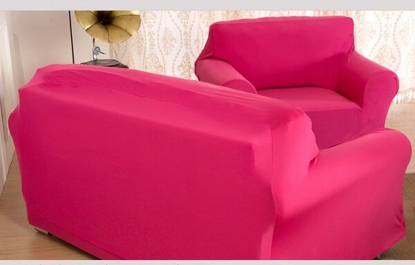 Набір еластичних чохлів на диван + 2 крісла Homytex Рожевий